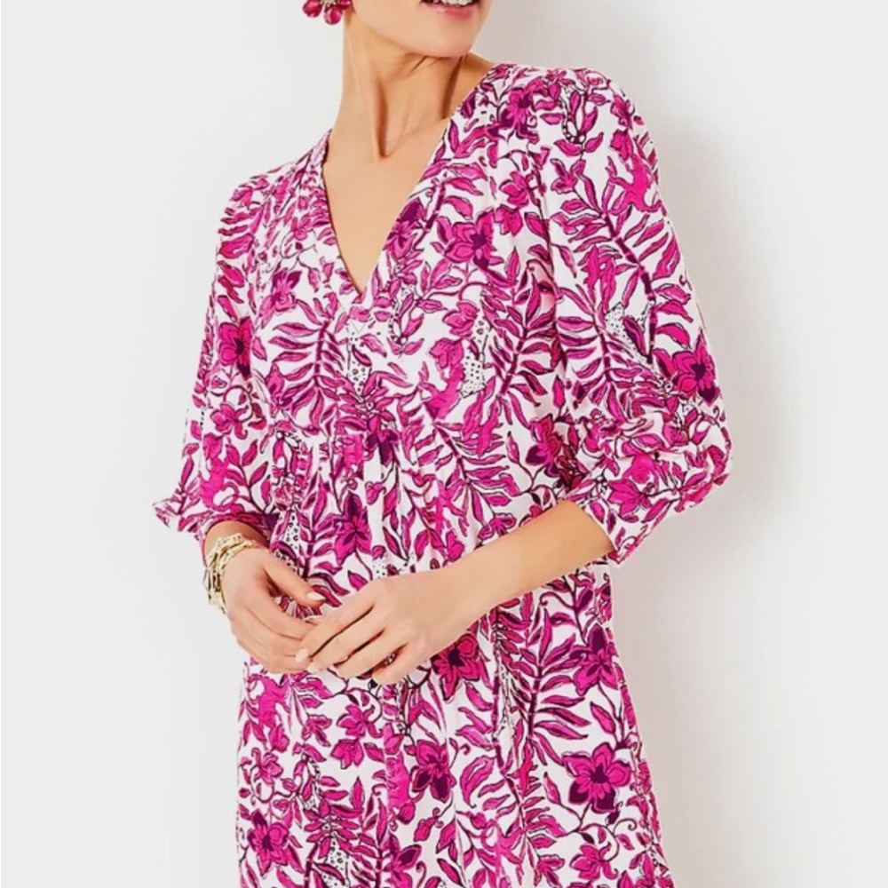 Lilly Pulitzer CASS DRESS, ELDERFLOWER BLOSSOM LIL ESCAPE PLAN